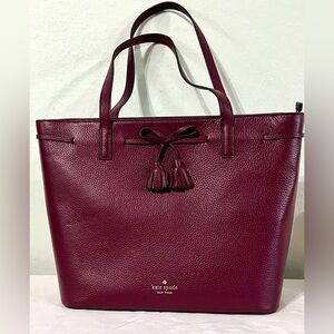 AUTHENTIC KATE SPADE HAYES BLACKBERRY PEBBLE LEATHER BOW SATCHEL BAG NWT